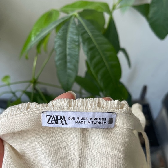 ☘️ Zara Textured Midi Slip Dress with Side Slit in Cream Beige, M - Picture 6 of 15